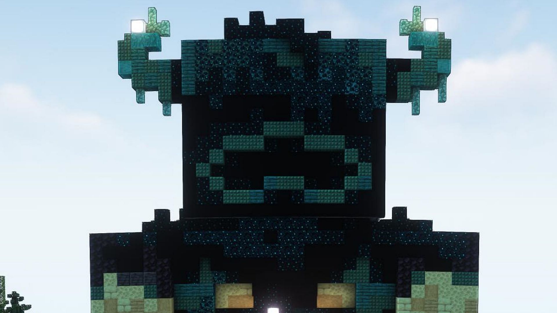 Warden statue can be built in Minecraft to pay respects to the strongest and scariest beast (Image via Reddit / u/dancsa222)