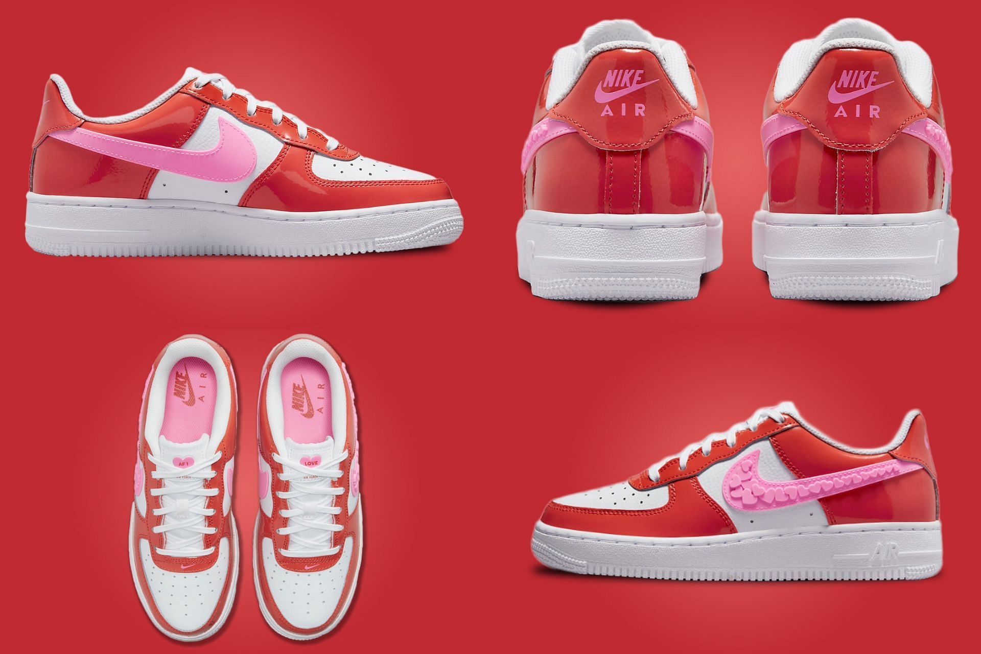 The upcoming 2023 Nike Air Force 1 &ldquo;Valentine&rsquo;s Day&rdquo; is set to release ahead of the global love festival in shades of pink and red (Image via Sportskeeda)