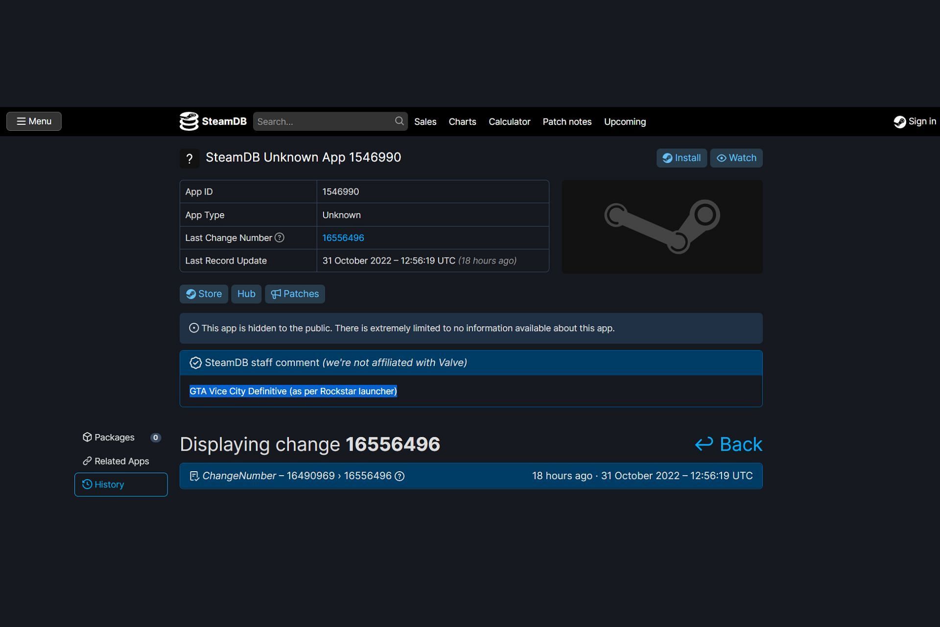 SteamDB website linked in the tweet (Image via Sportskeeda)