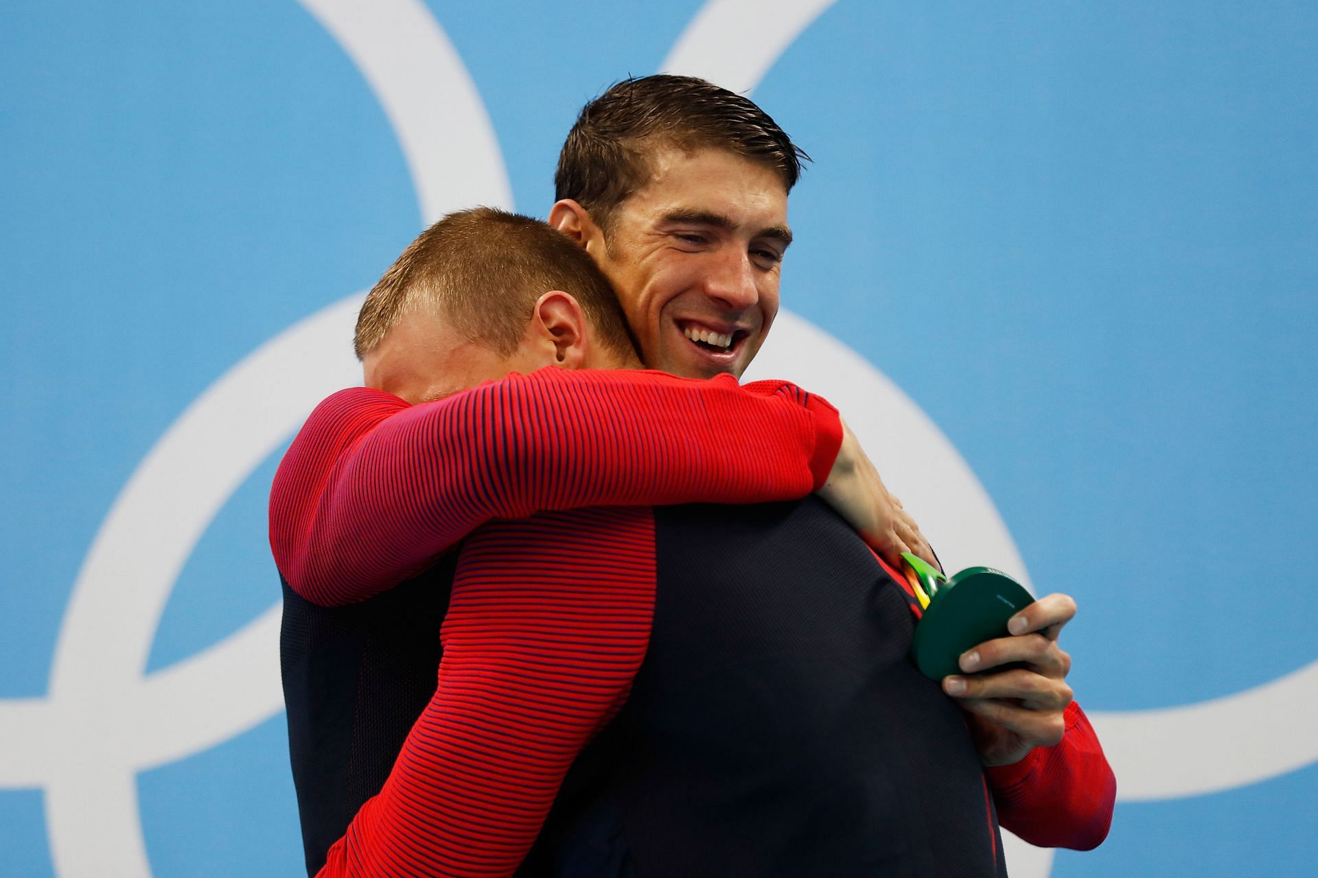 Michael Phelps and Caeleb Dressel during the 2016 Rio Olympics