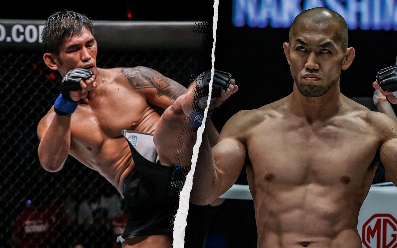 Aung La N Sang (Left) faces Yushin Okami (Right) at ONE on Prime Video 4