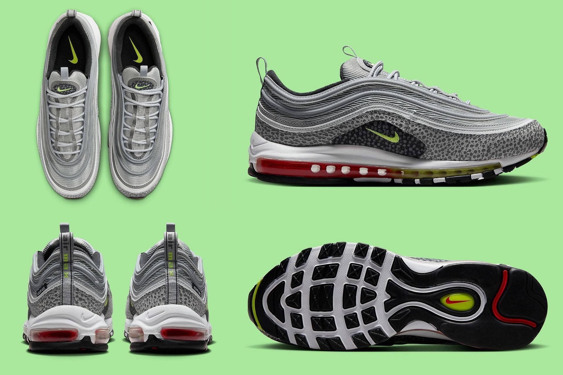 Here&#039;s a detailed look at the upcoming Nike Air Max 97 Kiss My Air shoes (Image via Sportskeeda)