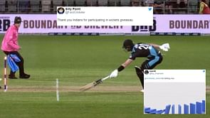 "Thank you Indians for participating in wickets giveaway"- Fans troll New Zealand for horrible batting collapse