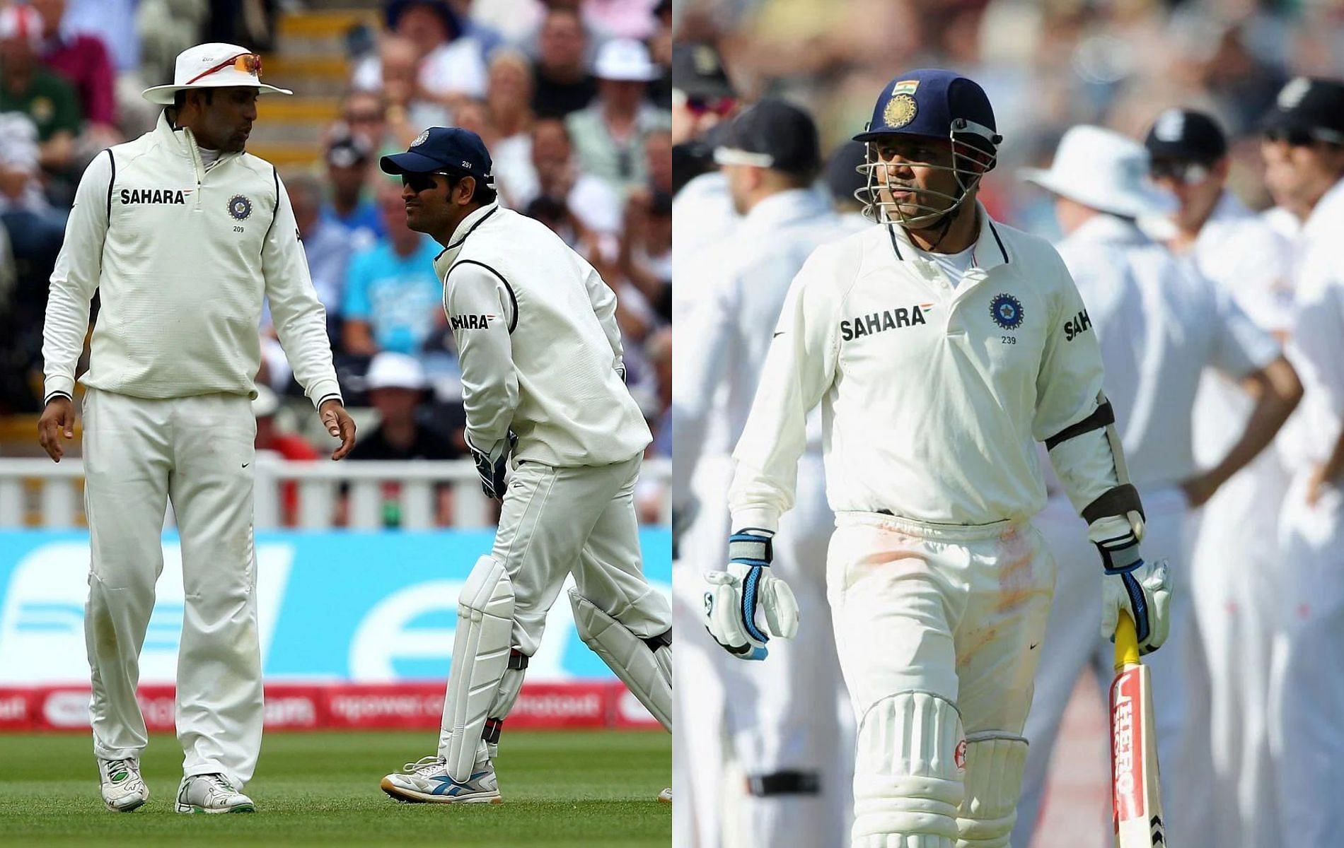 (L to R) VVS Laxman, MS Dhoni and Virender Sehwag. (Pics: Getty)
