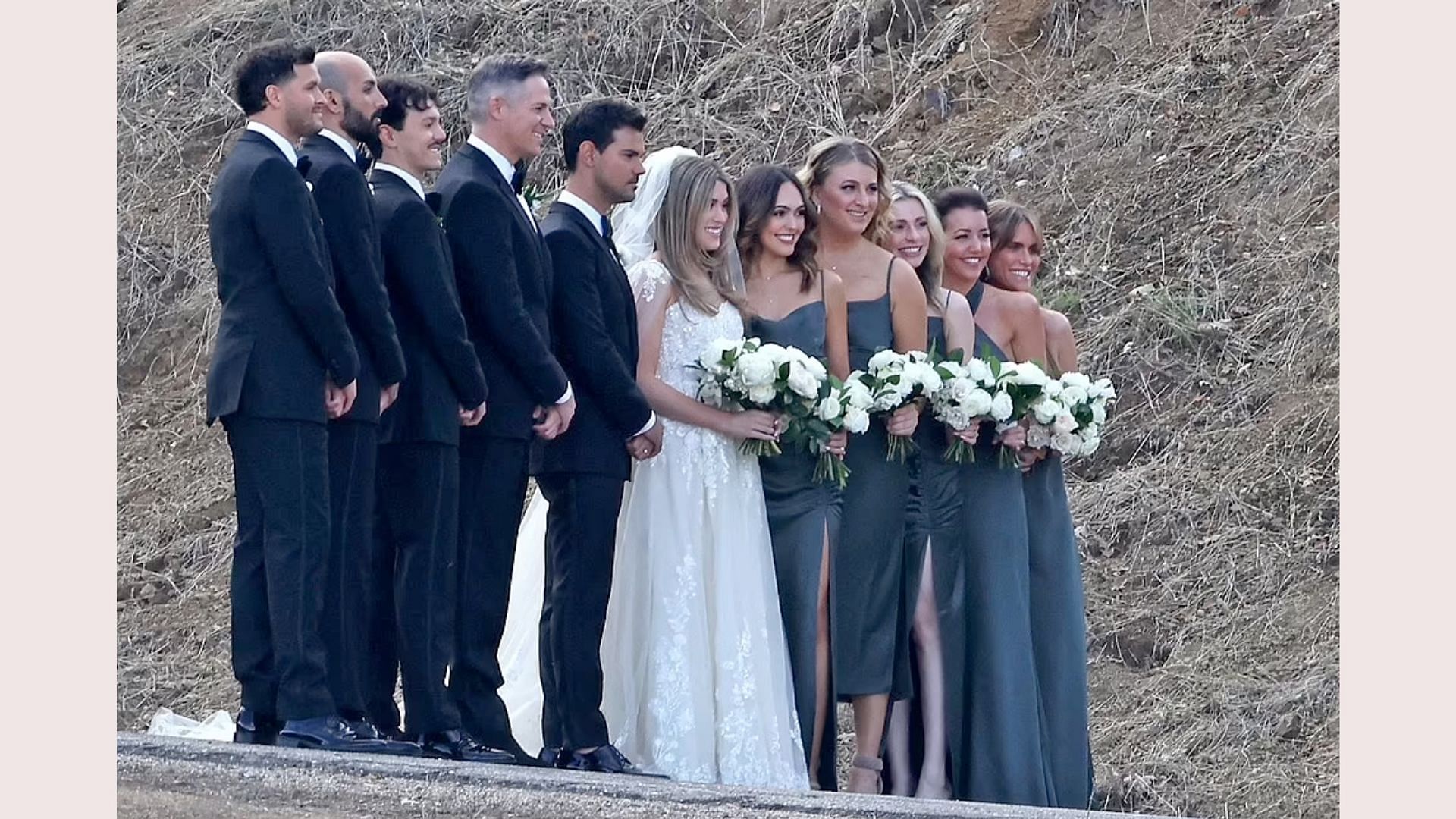 The Lautner wedding party (image via Getty/Aiim)