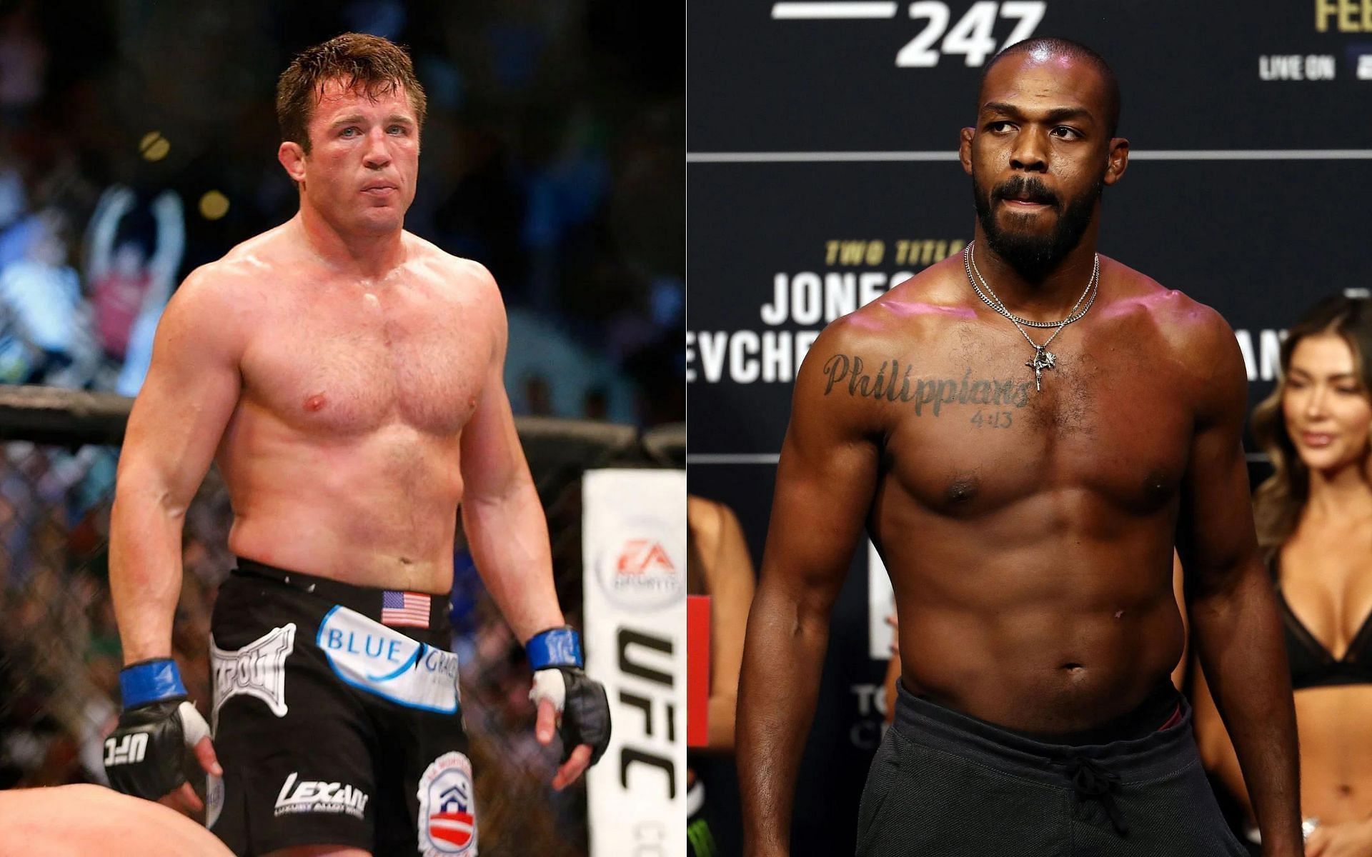 Chael Sonnen (left) and Jon Jones (right)