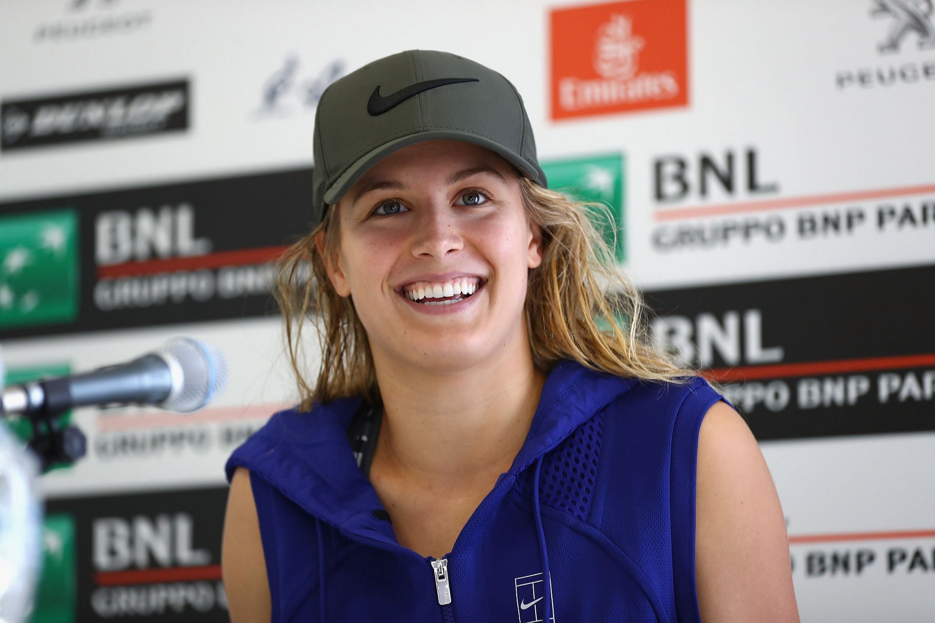 Eugenie Bouchard at a press conference