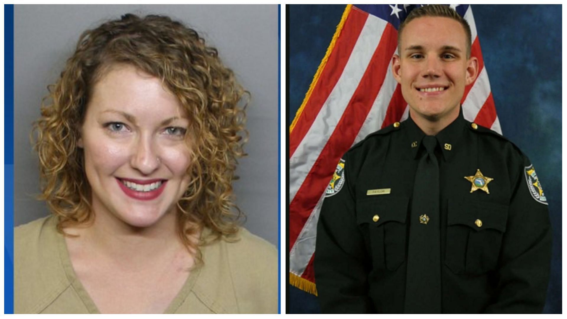 Cassandra Smith (left), Deputy Christopher Taylor (right), (images via @Belinda_Post/Twitter)