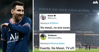 "No point watching if he isn't playing" - PSG fans all say the same thing as Lionel Messi misses Ligue 1 clash against Lorient due to injury