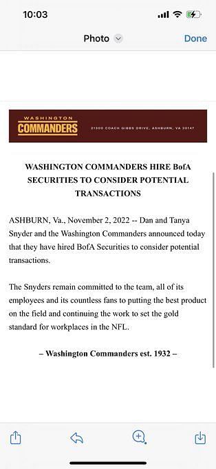 Dan Snyder hires bank to explore selling Washington Commanders