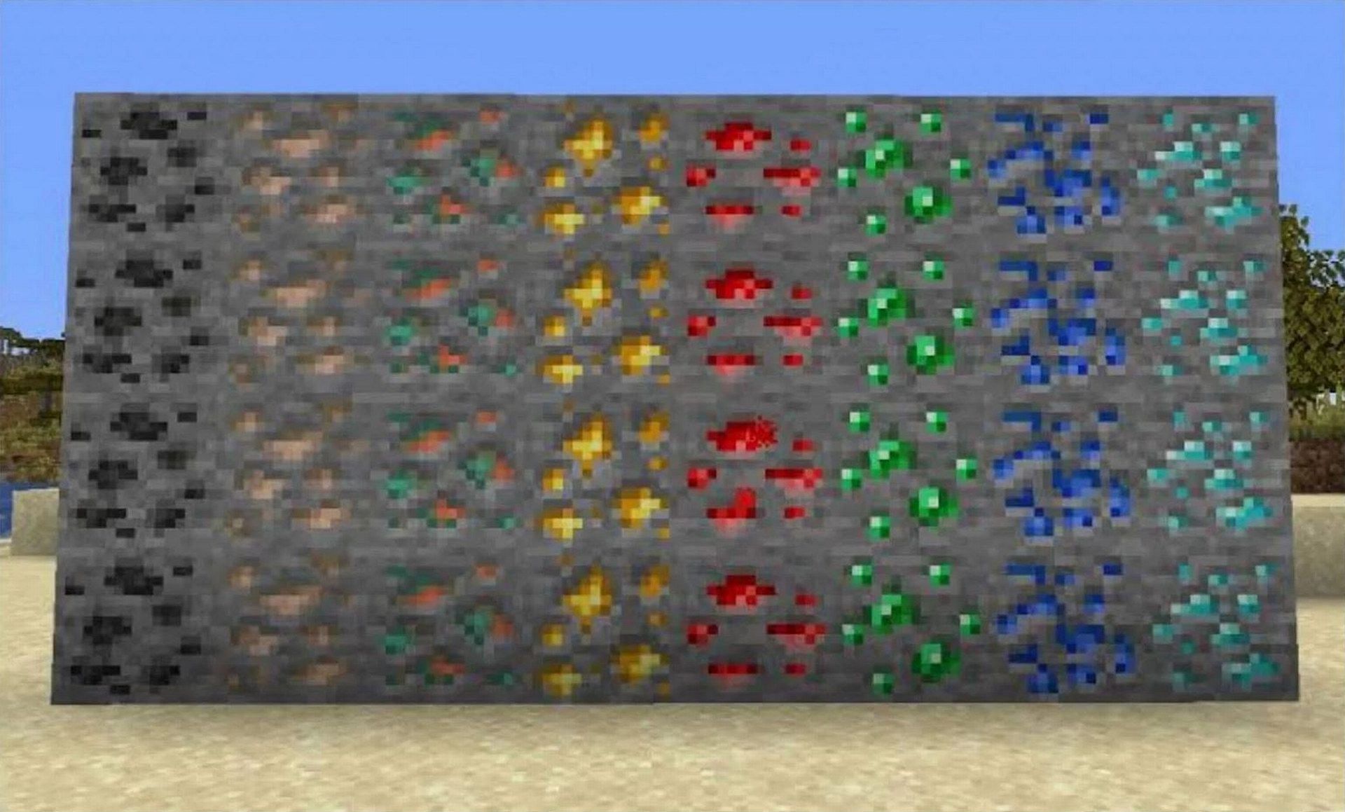 Minecraft ores (Image via Mojang)