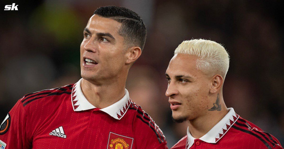 Cristiano Ronaldo and Antony in action for Manchester United