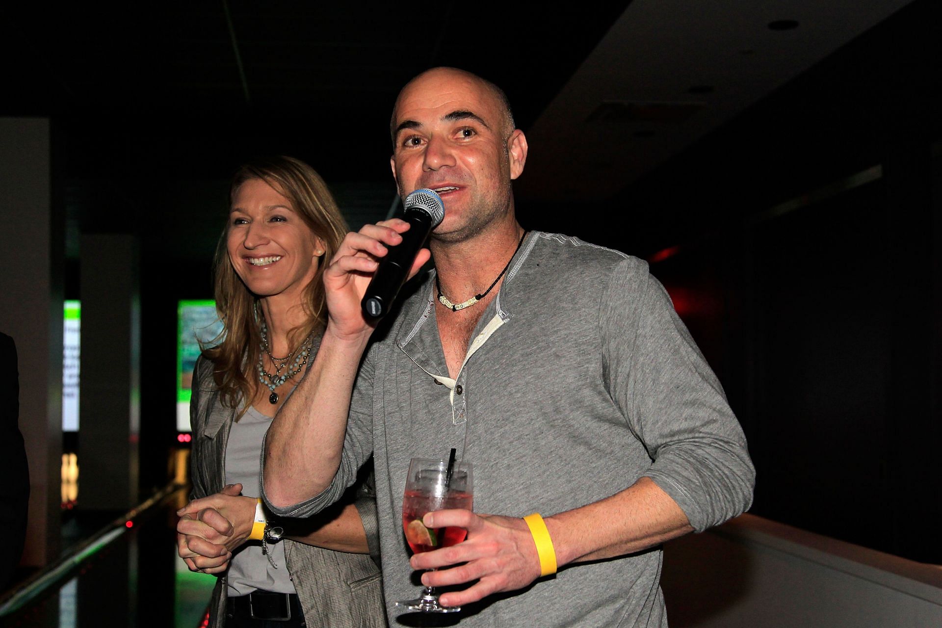 Andre Agassi and Steffi Graf at Foundation Bowling.