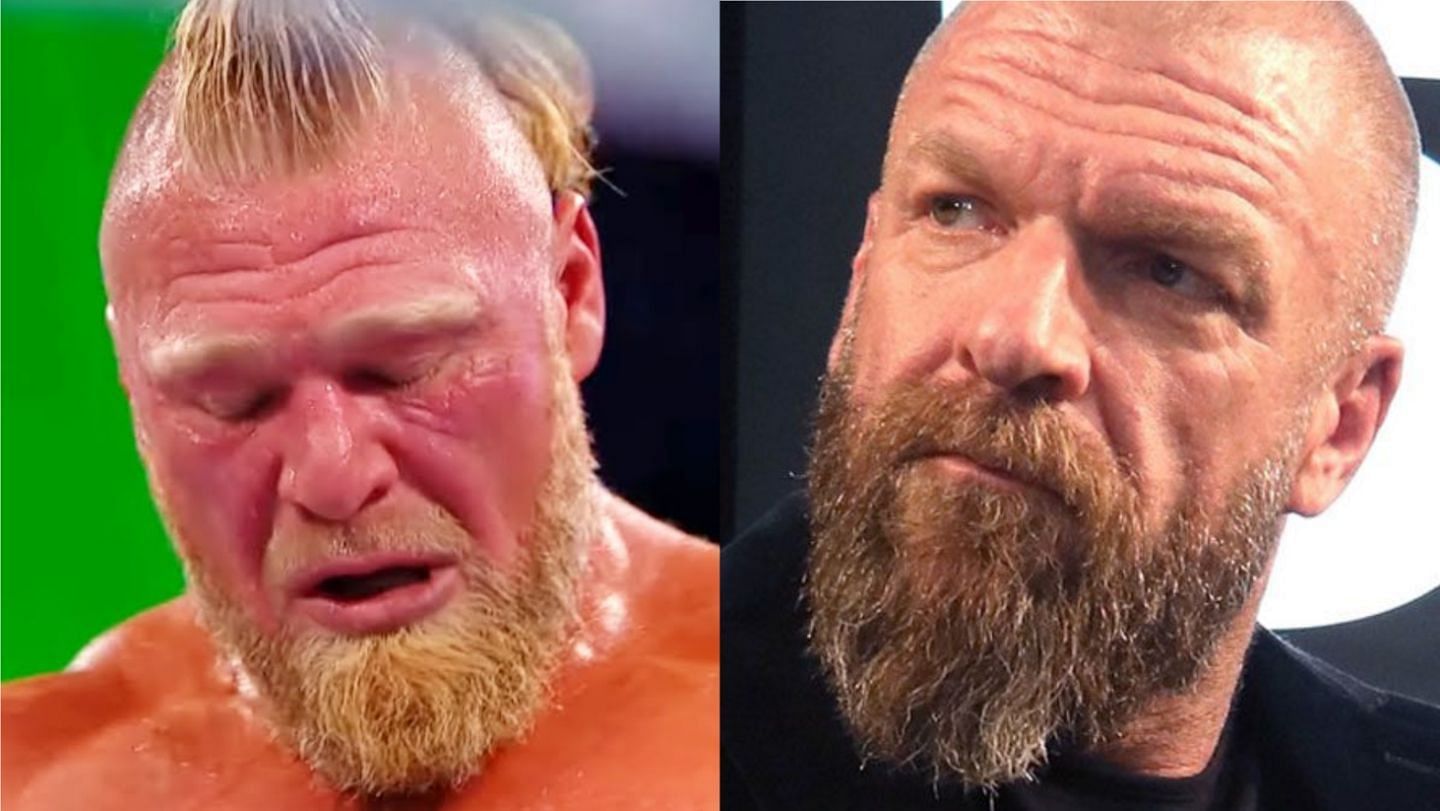 Brock Lesnar (left); Triple H (right)