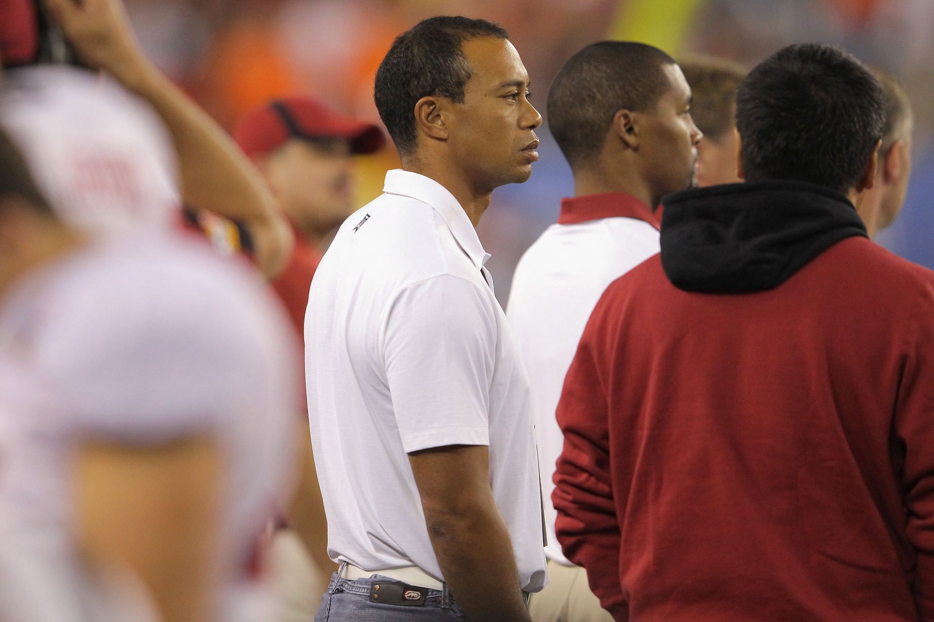 Tiger Woods at the Tostitos Fiesta Bowl - Stanford v Oklahoma State (Image via Doug Pensinger/Getty Images)