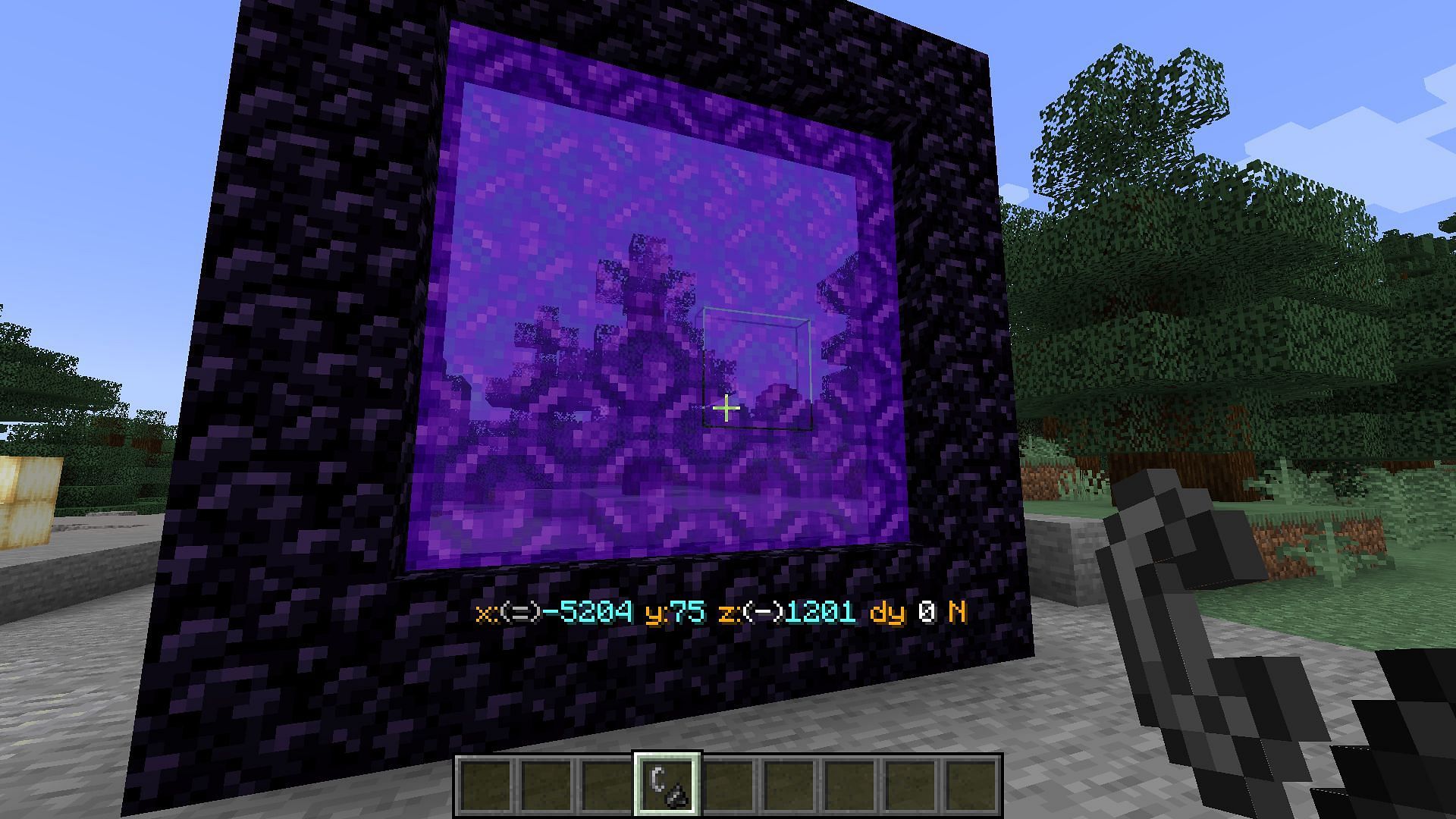 The Nether portal also emits a light level of 11 in Minecraft (Image via Mojang)