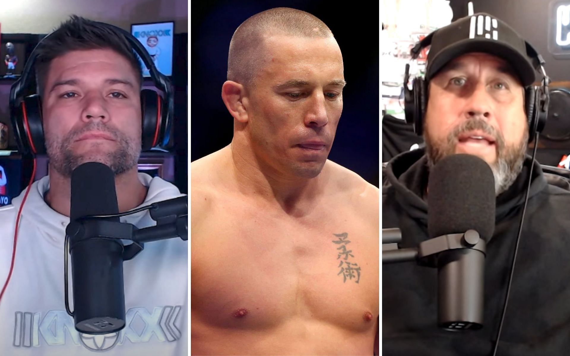 (L) Josh Thomson (M) Georges St-Pierre (R) 