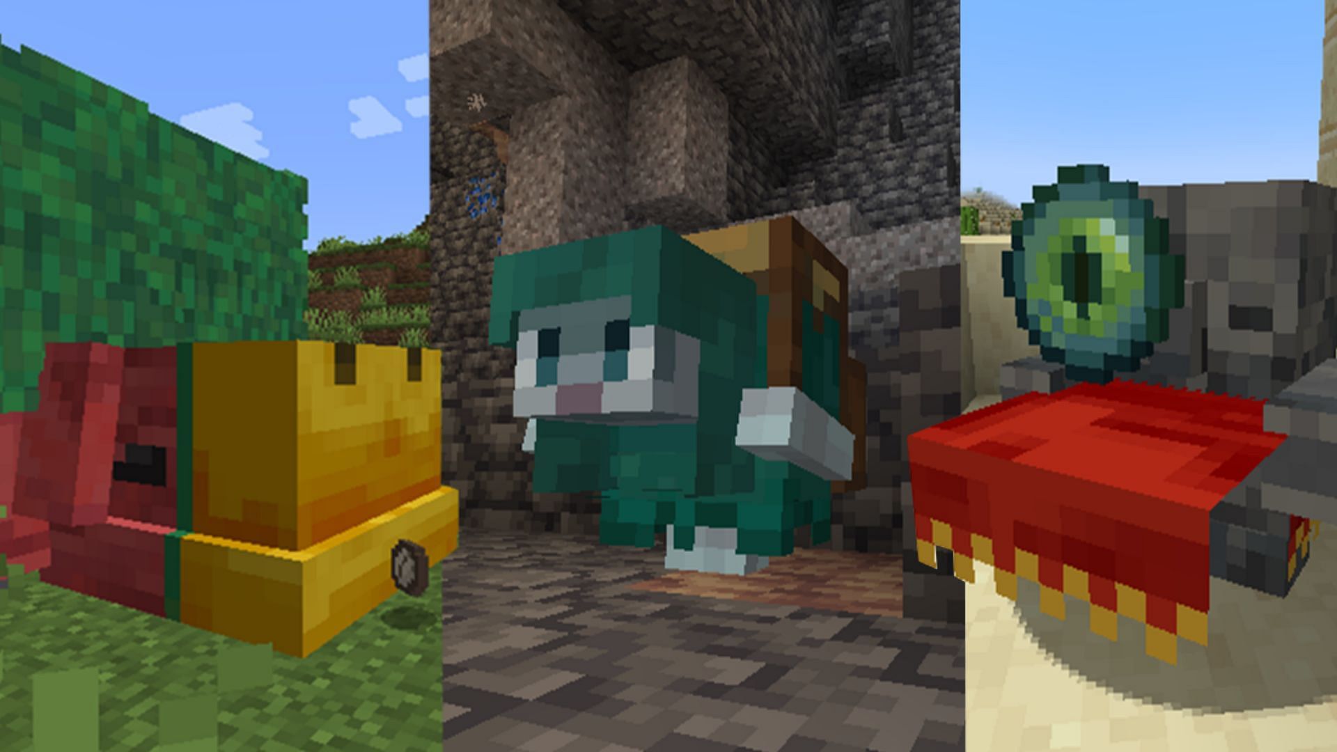 This mod adds the three mobs that participated in the 2022 crowd vote (Image via CurseForge)