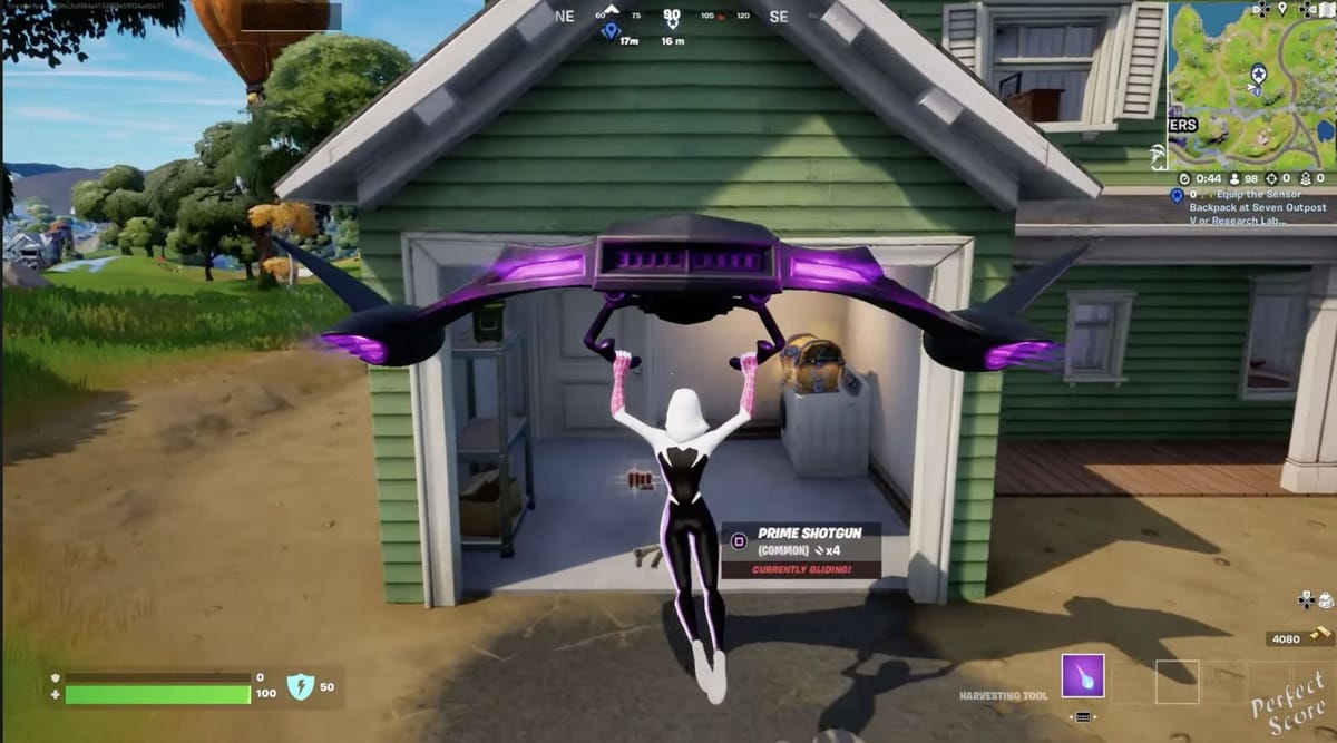 Fortnite How to use the sensor backpack to record Zero Point energy