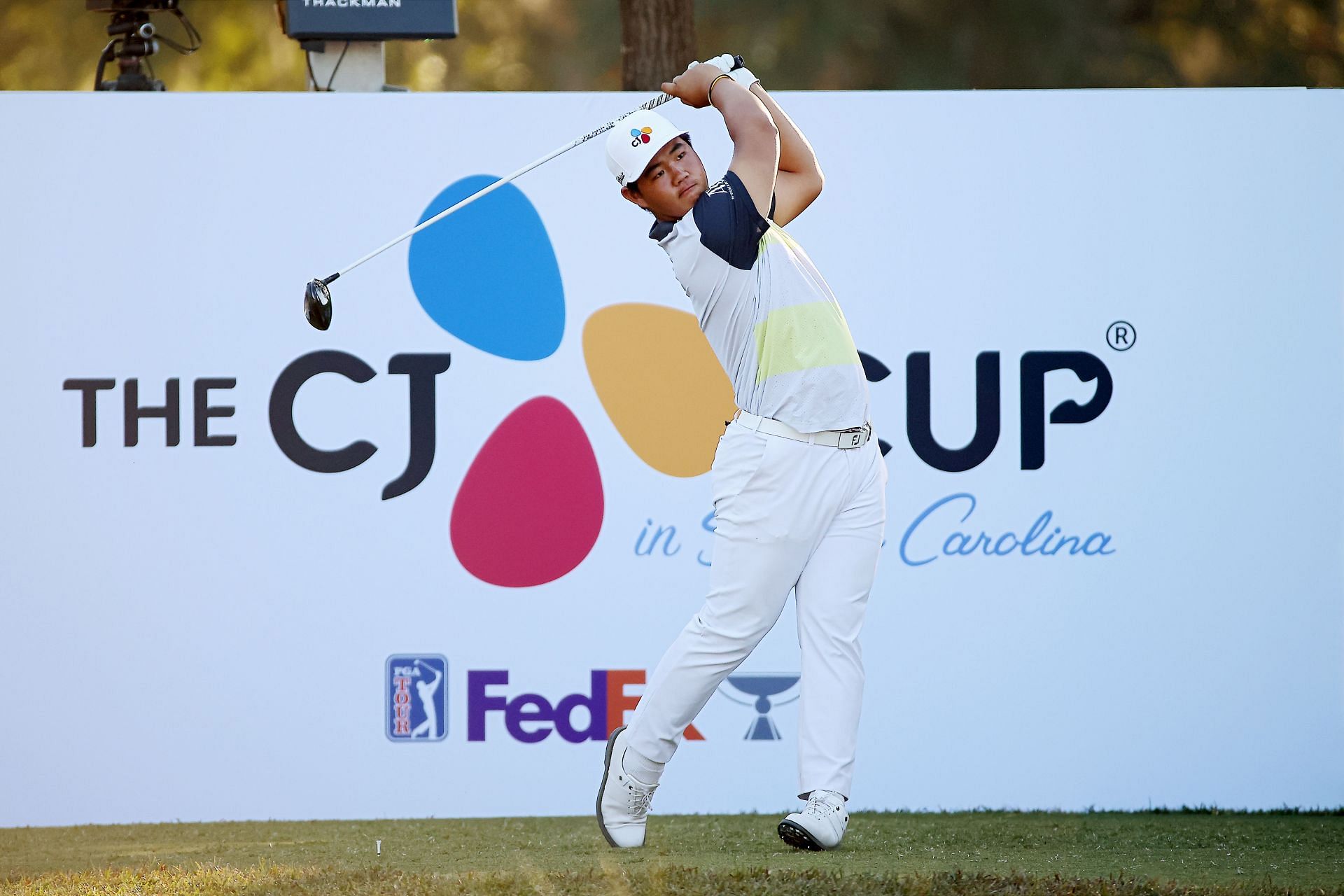 Tom Kim at The CJ Cup - Round Three (Image via Mike Mulholland/Getty Images for The CJ Cup)