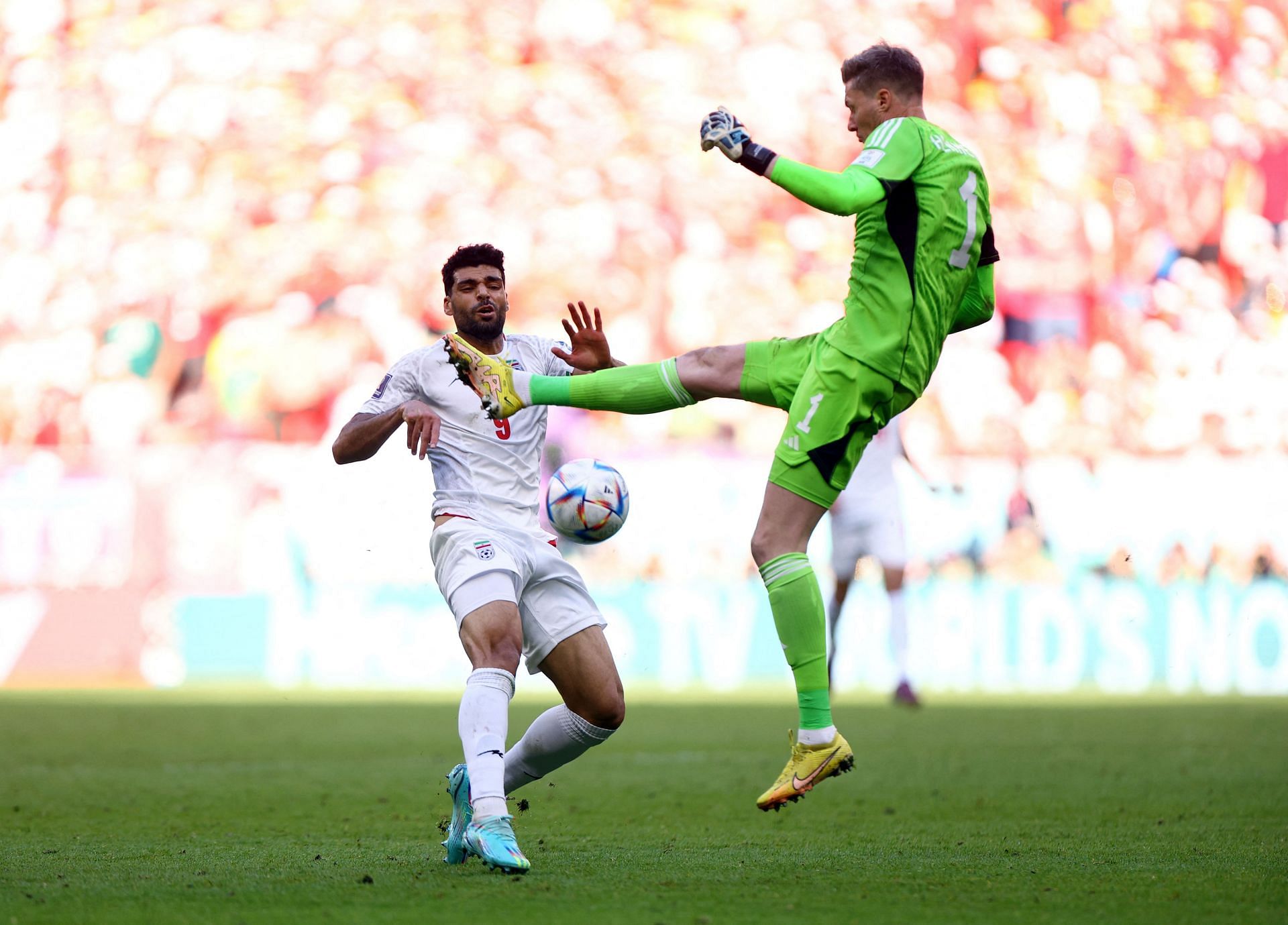 Wayne Hennessey's foul on Mehdi Taremi saw the goalkeeper pick up a red card.