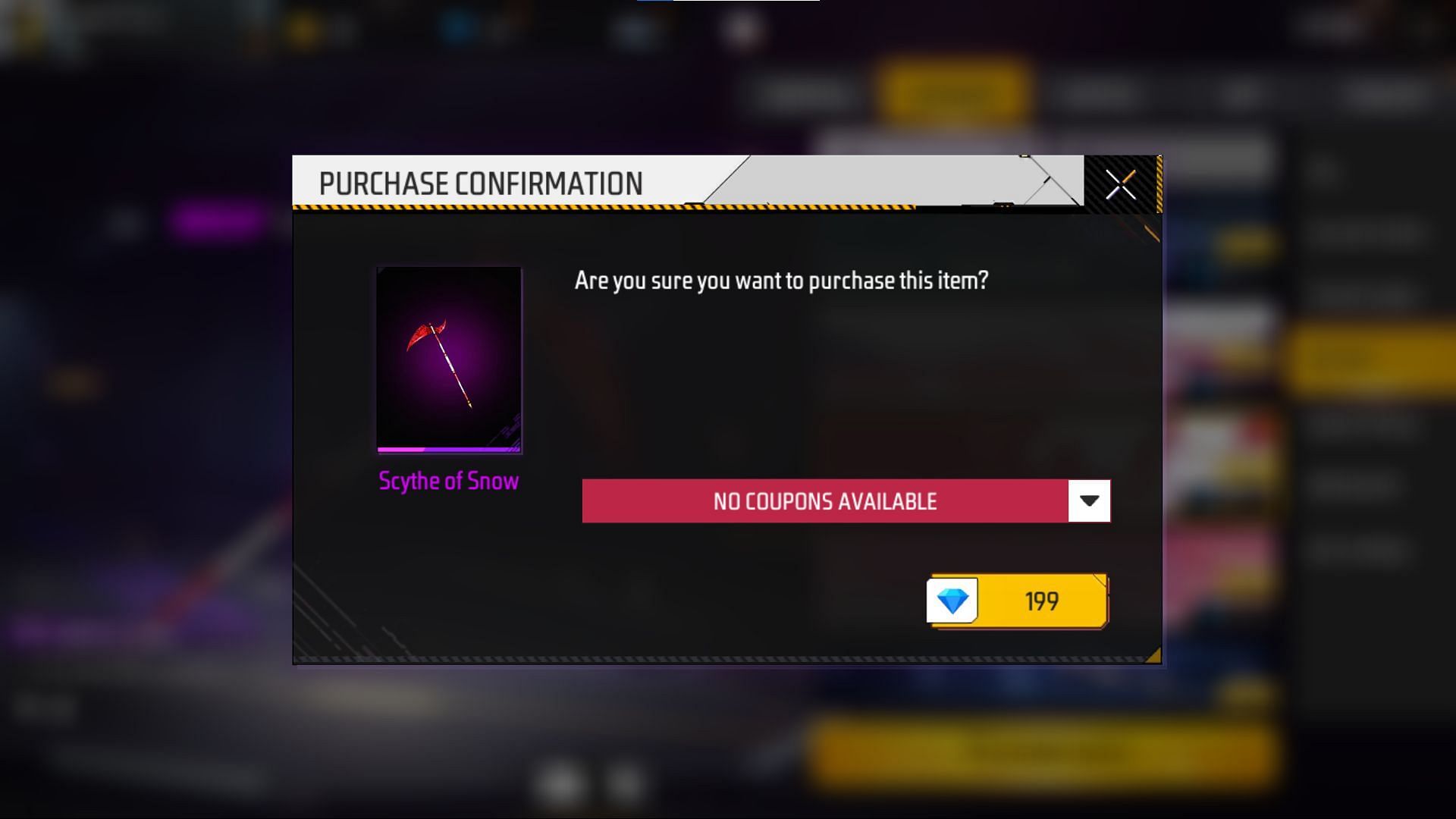 Confirm the purchase to receive the melee weapon skin (Image via Garena)