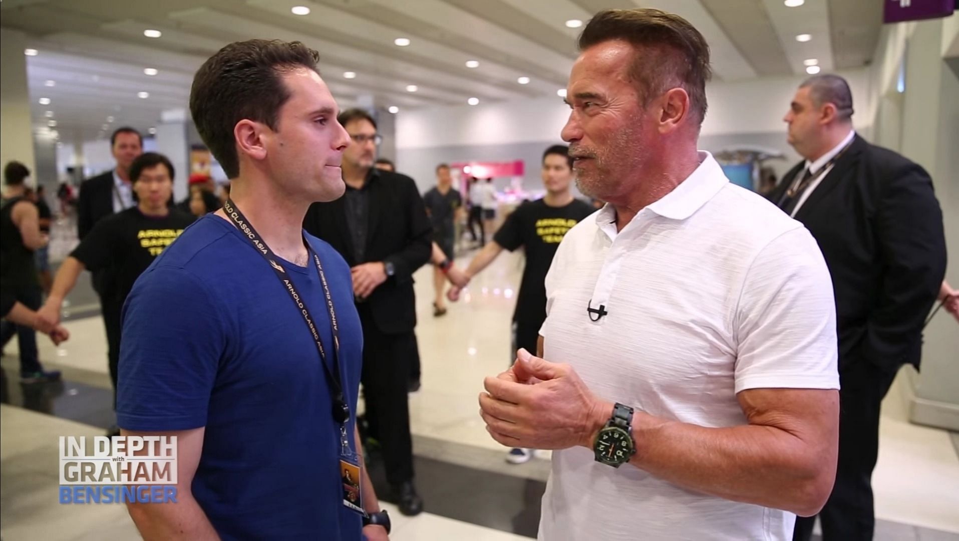 Arnold Schwarzenegger and Graham Bensinger (Image via Graham Bensinger/YouTube)