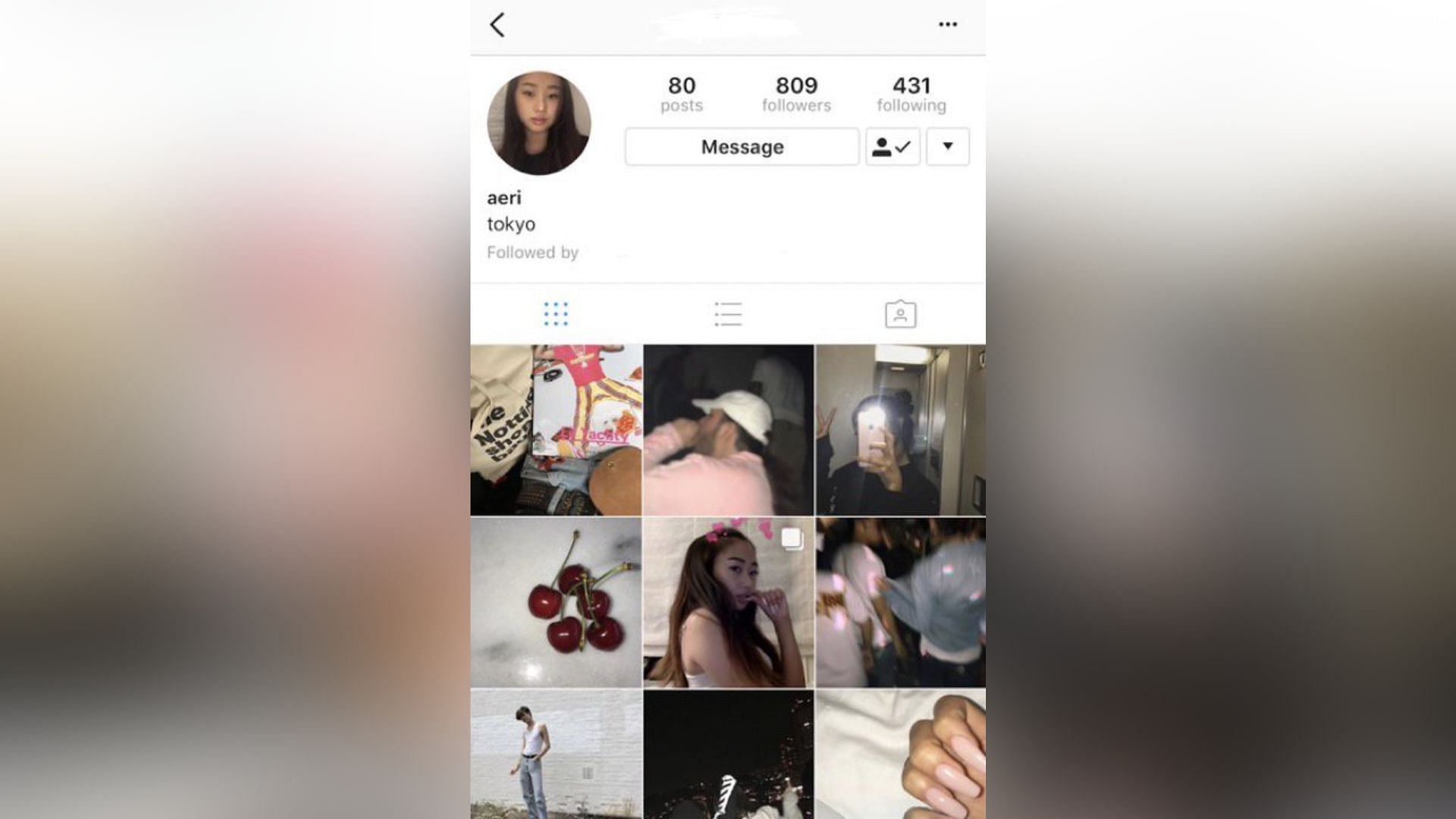 Giselle&#039;s predebut Instagram account (Image via Pann Nate)