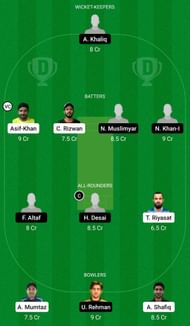 Dream11 Team for Future Mattress vs Pacific Group - CBFS T10 League 2022