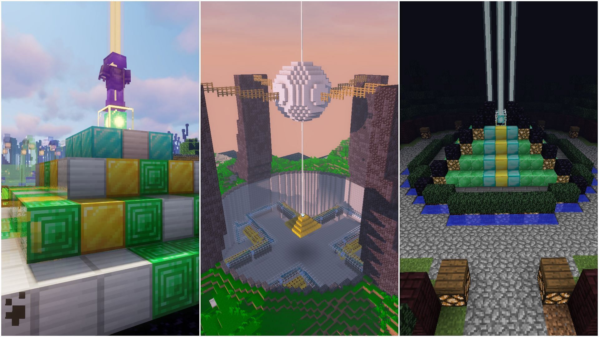 Some of the best beacon designs in Minecraft (Image via Sportskeeda)