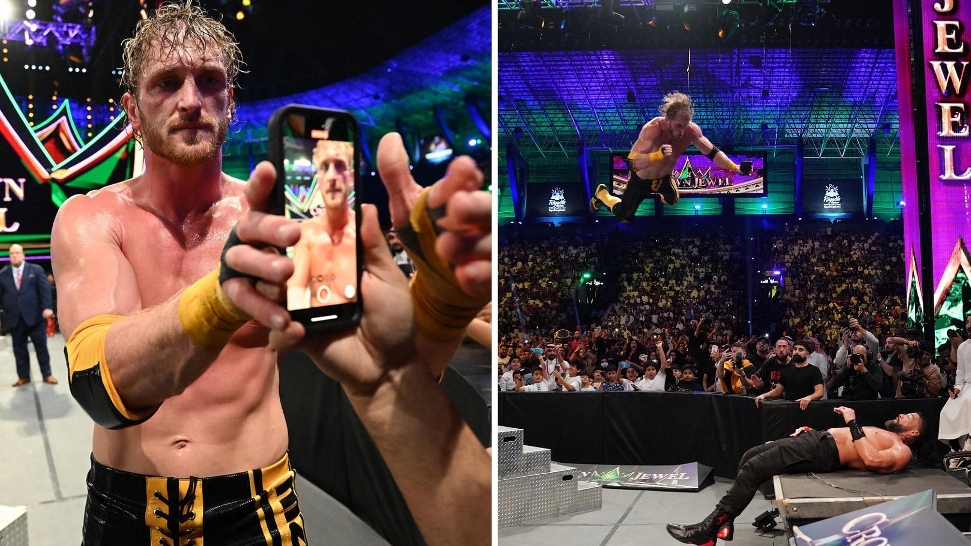 Logan Paul live streamed his Frog Splash on Roman Reigns at WWE Crown Jewel.