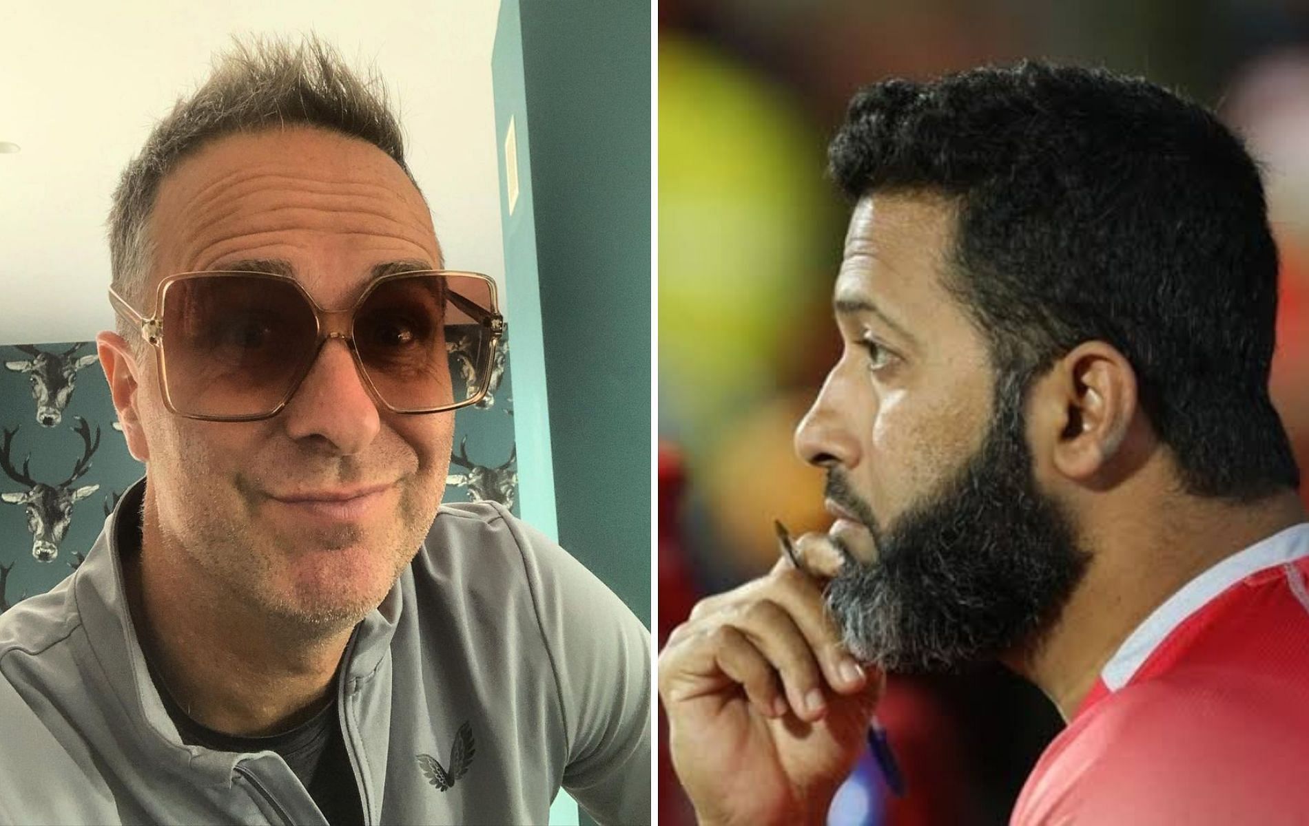 Michael Vaughan (L) and Wasim Jaffer (R). (Pics: Instagram) 