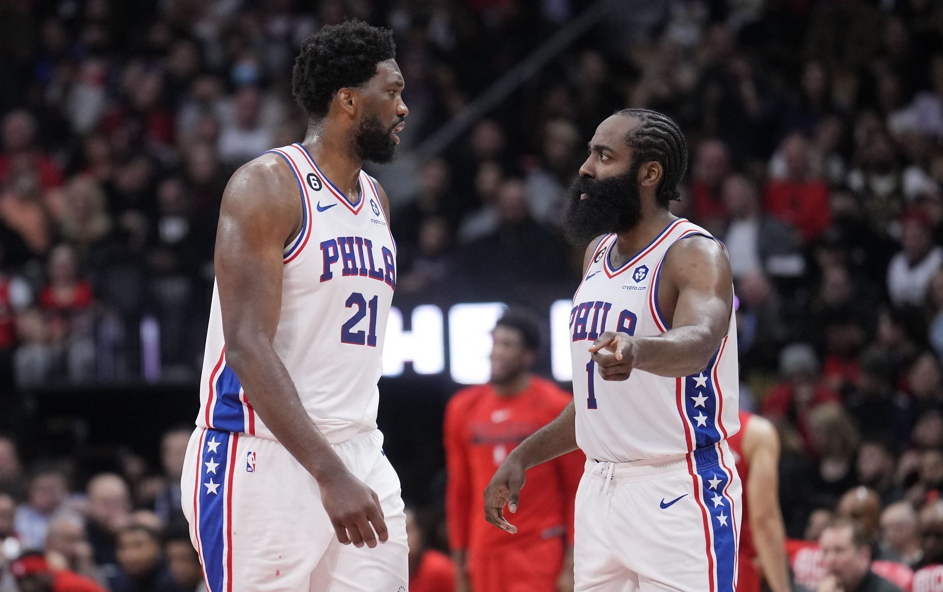 Philadelphia 76ers stars James Harden and Joel Embiid