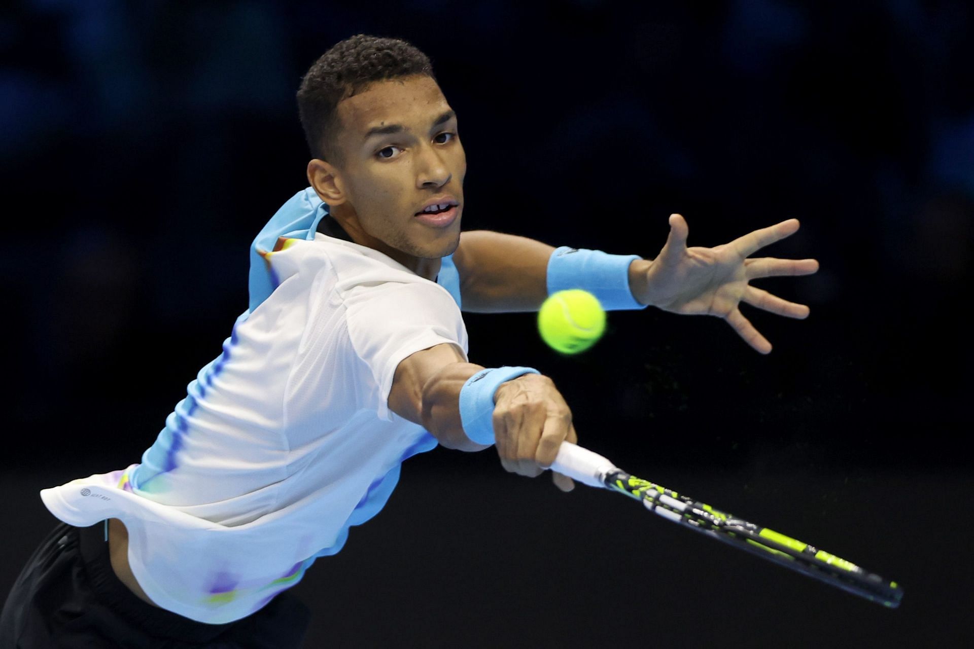 Felix Auger-Aliassime in action at ATP Finals