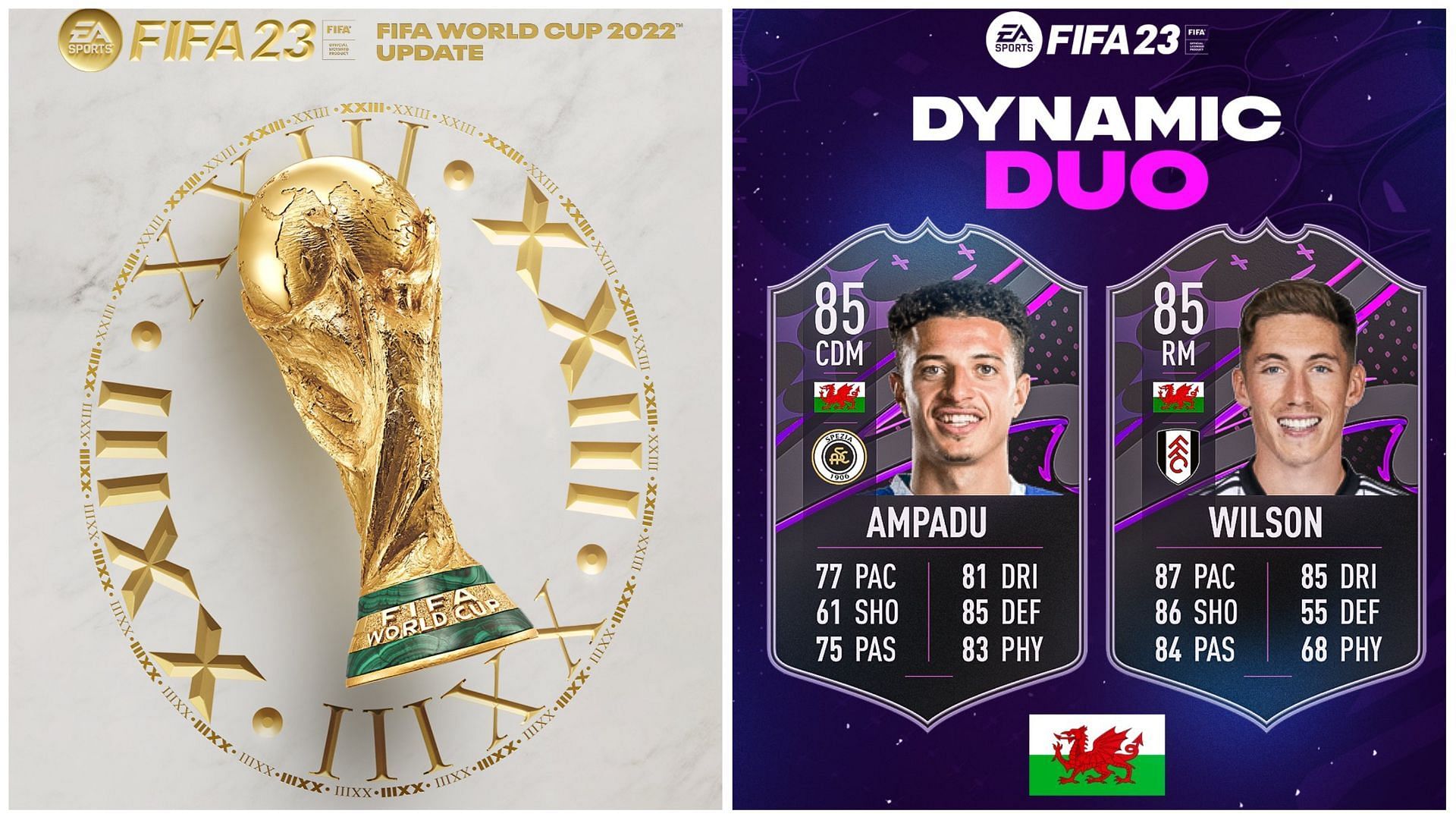Ampadu and Wilson are the latest Dynamic Duo in FIFA 23 (Images via EA Sports and Twitter/FUT Sheriff)