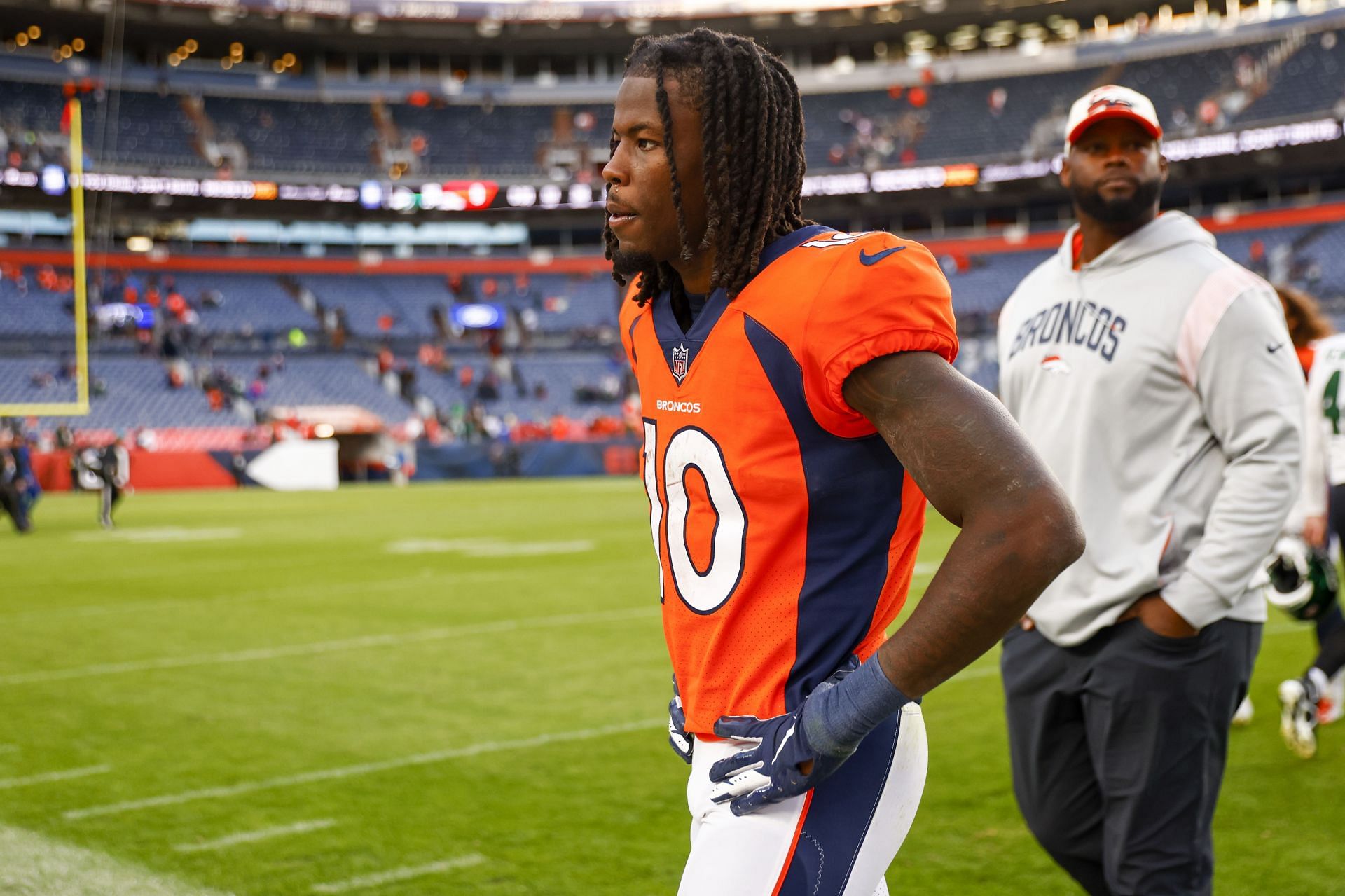 Jerry Jeudy ruled out for Broncos after being carted to locker room with  ankle injury