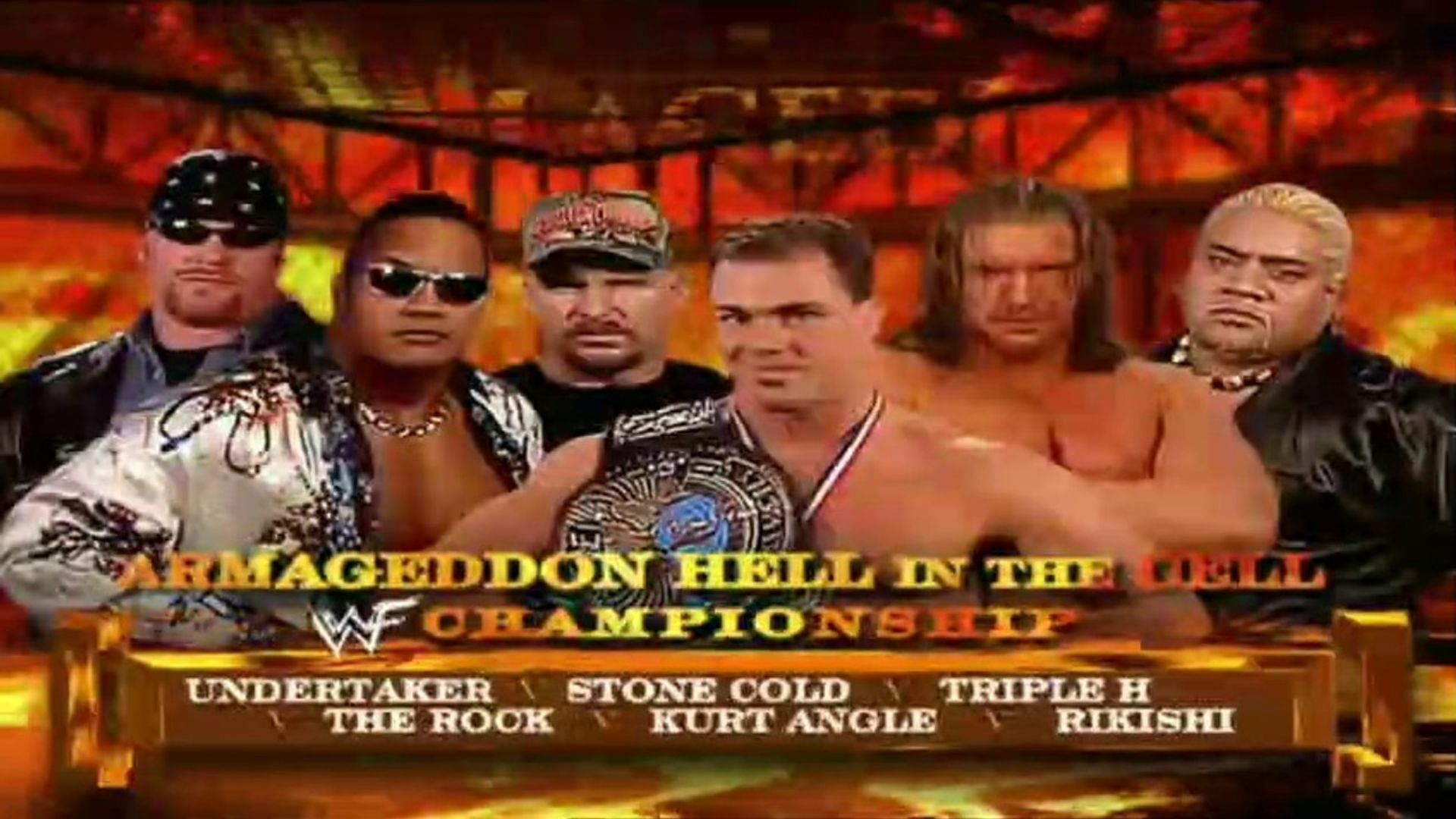 Kurt Angle walked into the first and only 6-Man Hell in a Cell match as champion