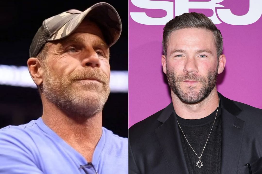 WWE 2x HOF Shawn Michaels (l) and former Patriots WR Julian Edelman (r)