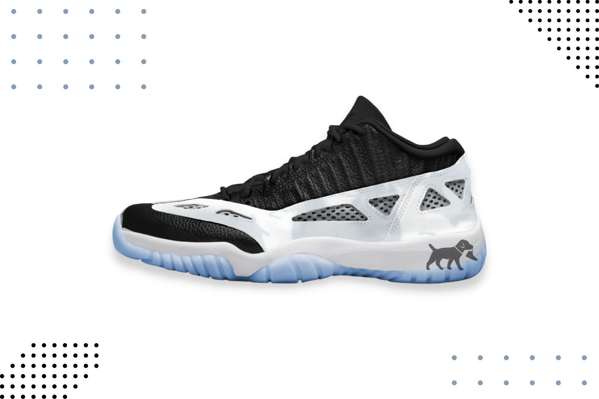 Air Jordan 11 Low IE Black White shoes (Image via Sole Retriever)