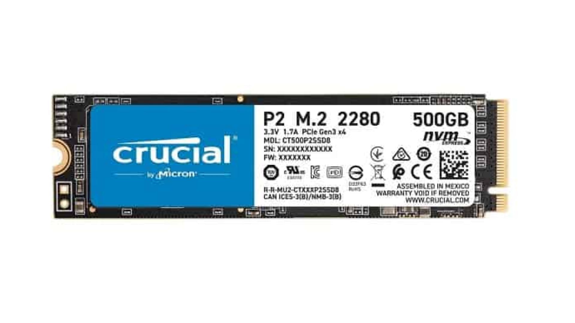 The Crucial P2 NVMe SSD (Image via Clarion Computers)