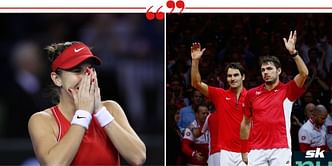 Stan Wawrinka reacts to Switzerland's Billie Jean King Cup-winning team recreating his iconic celebration with Roger Federer