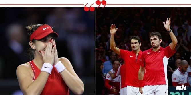 Stan Wawrinka reacts to Switzerland's Billie Jean King Cup-winning team recreating his iconic celebration with Roger Federer