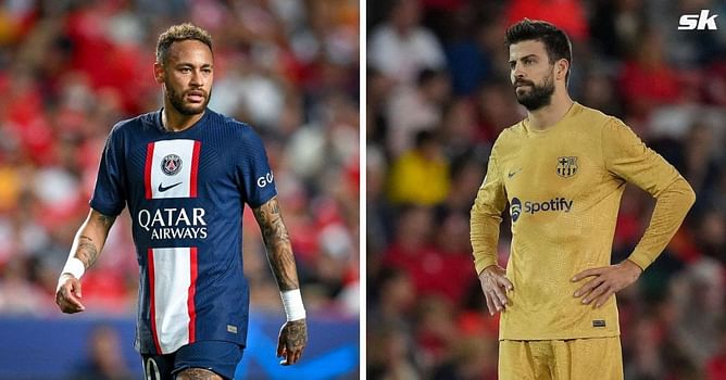 Neymar reacts as ex-Barcelona teammate Gerard Pique announces retirement