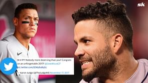 Aaron Judge on deleting his congratulatory tweet for Jose Altuve in 2020: "I was just sick to my stomach"