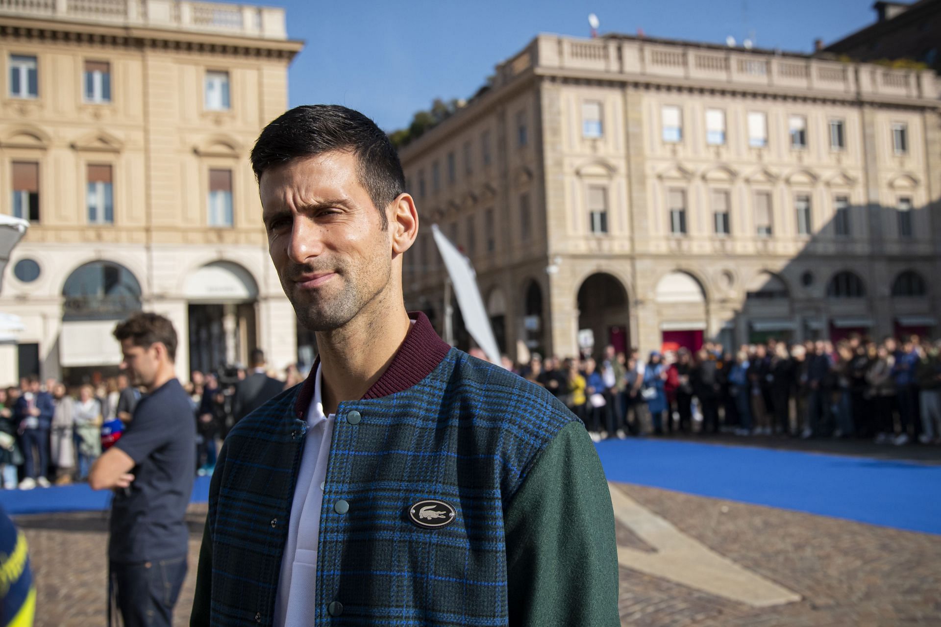 Novak Djokovic pictured in Turin ahead of the 2022 ATP Finals.