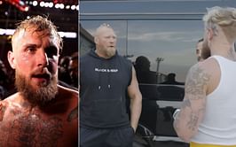Jake Paul shares footage of touching interaction with WWE superstar Brock Lesnar