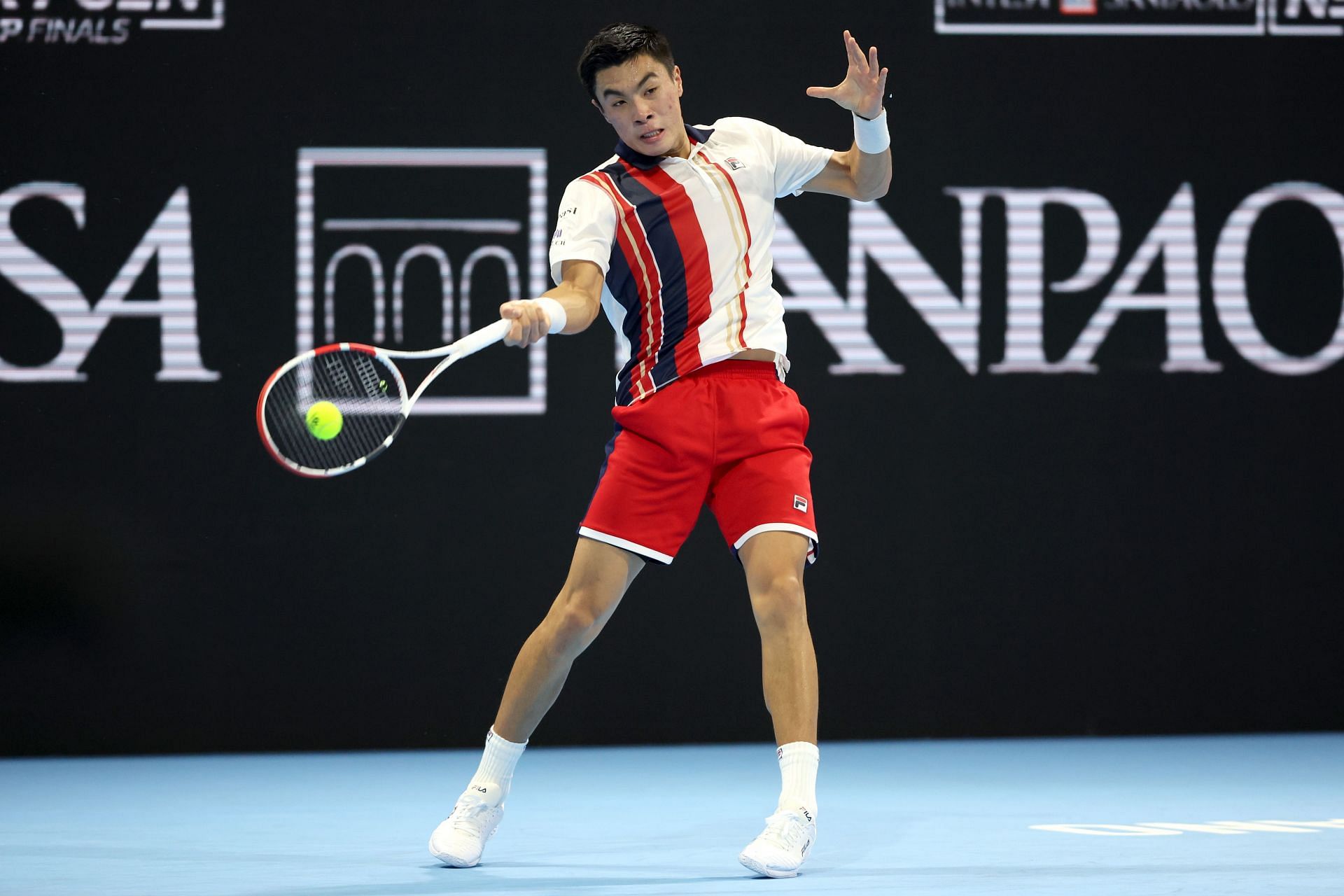 Brandon Nakashima at the 2022 Next Gen ATP Finals.