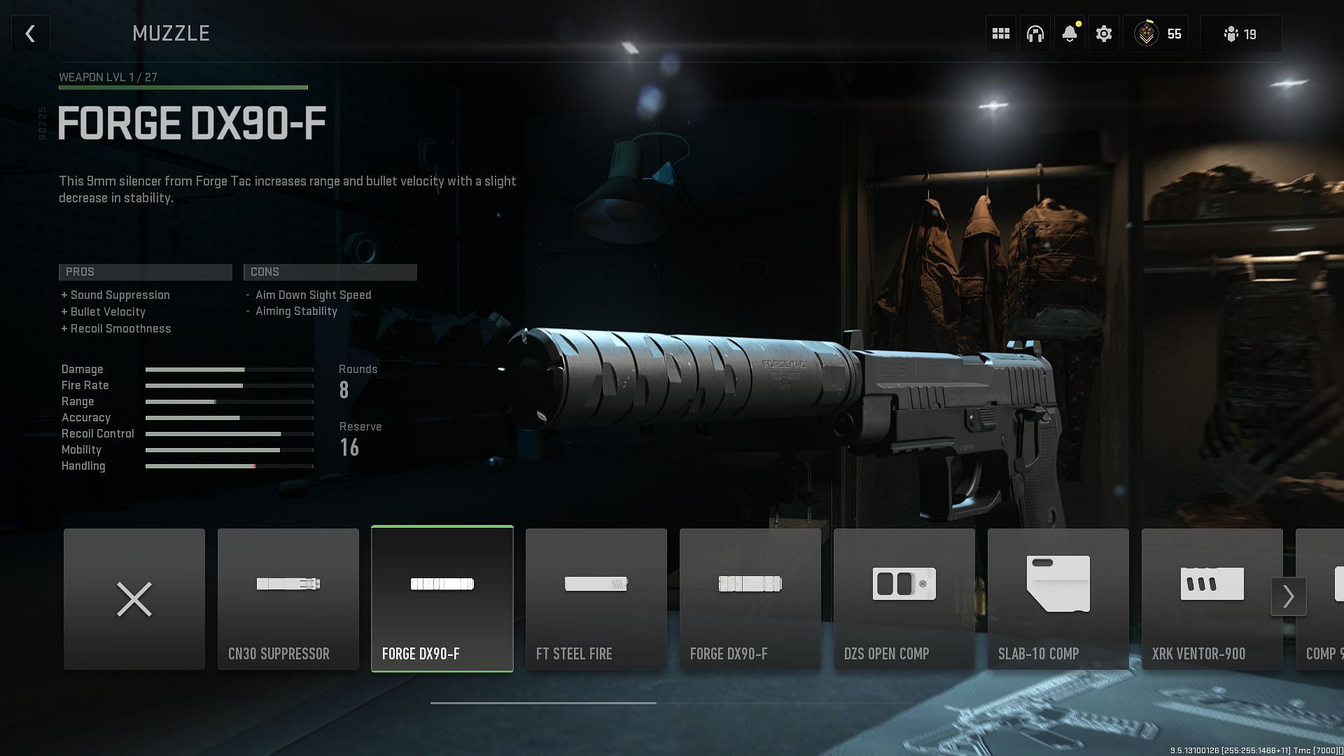 Forge DX90-F Muzzle attachment for the P890 (Image via Activision)