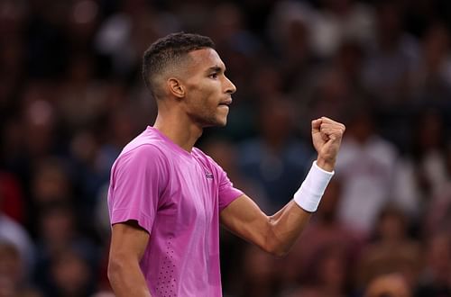 Felix Auger-Aliassime at the Rolex Paris Masters - Day Five.