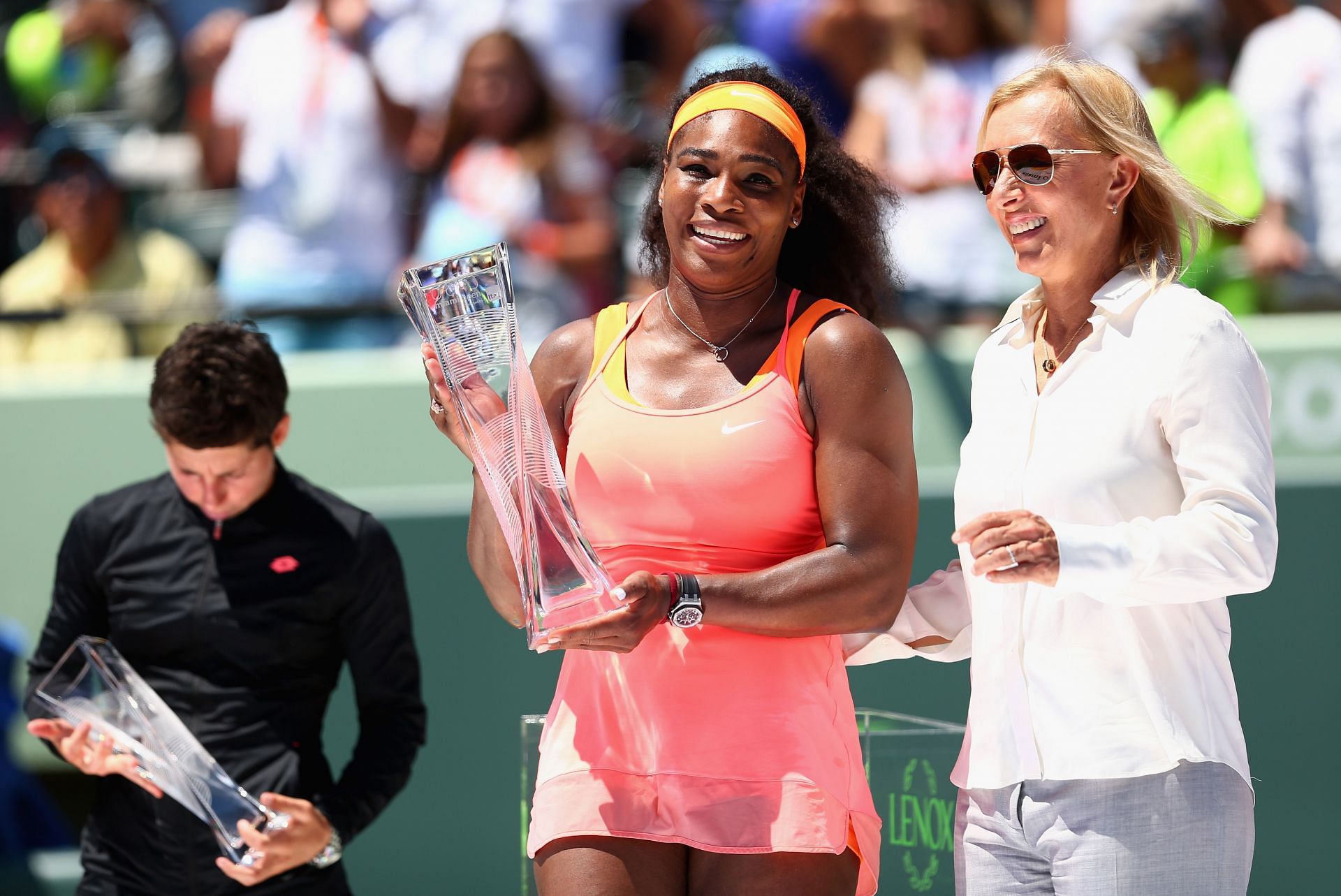 Martina Navratilova and Serena Williams at the 2015 Miami Open